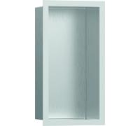 hansgrohe XtraStoris Nicho de pared individual de acero inoxidable cepillado con marco de diseño, 300x150x100 mm, 56094700, Color: blanco mate
