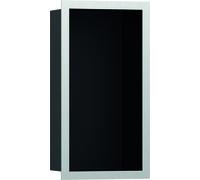 hansgrohe XtraStoris Nicho de pared individual negro mate con marco de diseño 300x150x100 mm, 56095800, Color: acero inoxidable pulido