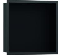 hansgrohe XtraStoris Nicho de pared individual negro mate con marco de diseño 300x300x100 mm, 56098340, Color: Negro Cepillado