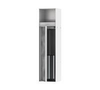 hansgrohe XtraStoris Rock escobillero con portapapel, empotrable, Puerta enlosable, 145x140x595mm, 56062, Color: Blanco Mate