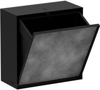 hansgrohe XtraStoris Rock, papelera baño empotrada con repisa y puerta alicatable, nicho de pared baño 300 x 300 x 140 mm, cubo basura baño empotrado, accesorios baño, negro mate, 56090670