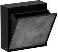 Hansgrohe XtraStoris Rock, papelera baño empotrada con repisa y puerta alicatable, nicho de pared baño 300 x 300 x 100 mm, cubo basura baño empotrado, accesorios baño, negro mate, 56089670