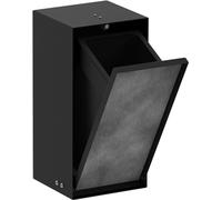 hansgrohe XtraStoris Rock, papelera baño empotrada con repisa y puerta alicatable, nicho de pared baño 300 x 150 x 140 mm, cubo basura baño empotrado, accesorios baño, negro mate, 56063670