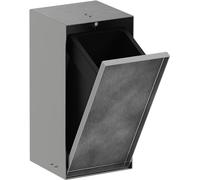 hansgrohe XtraStoris Rock, papelera baño empotrada con repisa y puerta alicatable, nicho de pared baño 300x150x140mm, cubo basura baño empotrado, accesorios baño, acero inoxidable cepillado, 56063800