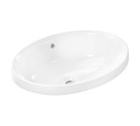 hansgrohe Xuniva D lavabo encastrado, con rebosadero, sin agujero para grifo, 550x400mm, blanco, 60156450