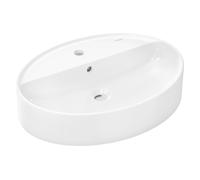 hansgrohe Xuniva D lavabo sobre encimera, con rebosadero, 1 agujero para grifo, 600x450mm, blanco, 60170450