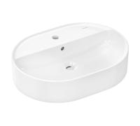 hansgrohe Xuniva U lavabo sobre encimera, SmartClean, con rebosadero, 1 agujero para grifo, 600x450mm, blanco, 61080450