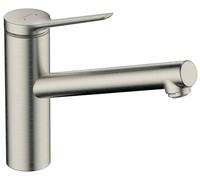 Hansgrohe Zesis M33 Mezclador monomando de cocina ComfortZone 150, baja presiÃ³n/calentador de agua abierto, 1 rociador, proyecciÃ³n 220 mm, 74806, Color: acabado en acero inoxidable - 74806800