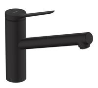 Hansgrohe Zesis Mezclador monomando de cocina ComfortZone 150, 1 tipo de chorro, proyección de 220 mm, 74802, Color: Negro Mate - 74802670