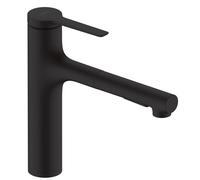 Hansgrohe Zesis Mezclador monomando de cocina ComfortZone 160, ducha extraÃble, 2 tipos de chorro, caja de mangueras (sBox) lite , proyecciÃ³n 231 mm, 74804, Color: Negro Mate - 74804670
