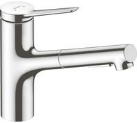 hansgrohe Zesis M33 grifo monomando de cocina ComfortZone 150, Eco, ducha ext...