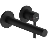 hansgrohe Zesis S Mezclador monomando empotrado de lavabo, de pared, caño 194mm, 74750670, Color: negro mate