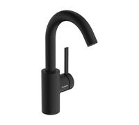 hansgrohe Zesis S Mezclador monomando de lavabo 210 CoolStart, con caño giratorio y juego de desagüe, 74740670, Color: negro mate