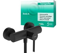 hansgrohe Zesis S Mezclador monomando de superficie para ducha, 1 consumidor, 74621670, Color: negro mate