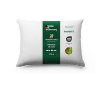 Hanskruchen® Premium de Luxe Almohada de plumón 60x90 cm - Hecha en Alemania Almohada de plumón 100% algodón - Almohada de 3 compartimentos de plumón para alérgicos [1er Pack]