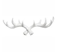 Hansmeier Perchero en Diseño de los Cuernos de Ciervo - Cornamenta Mural Decoración de Pared y Gancho Antler - Blanco