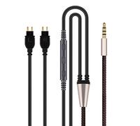 HanSnby Cable de audio de repuesto - Compatible con auriculares Sennheiser HD525 HD545 HD565 HD580 HD600 HD650 y iPhone iPod iPad dispositivos Apple con micrófono en línea y control remoto de volumen