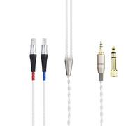HansnBy Cable de repuesto chapado en plata compatible con auriculares Sennheiser HD800, HD800S y HD820 con conector de 3,5 mm 1/8 pulgadas y adaptador de 6,3 mm de 1/4 pulgadas