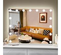 Hansong Espejo de Hollywood con Bluetooth, Regulable, luz de Fondo + iluminación Frontal, Espejo de Maquillaje con iluminación para la Pared, función de Memoria, Cristal Templado