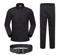 HANSTRONG GEAR Uniforme táctico BDU para hombre, chaqueta y pantalones para ejército, militar, airsoft, paintball, caza, tiro, juego de guerra, negro (XL)