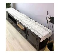 HANSULAN Camino De Mesa De Ganchillo, Algodón Cordón Tapetes De Mesa Rectángulo Ahuecar Bufanda De Tocador para Sala De Estar Dormitorio Comedor Decoración de mesa-Beige-40 * 80cm