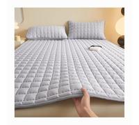 HANSULAN Impermeable Almohadillas De Cama, Suave Cómodo Almohadilla De Colchón Ultra Absorbente Reutilizable Compresas para La Incontinencia, Lavable-Gris Claro-180X220cm