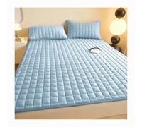 HANSULAN Impermeable Almohadillas De Cama, Suave Cómodo Almohadilla De Colchón Ultra Absorbente Reutilizable Compresas para La Incontinencia, Lavable-Azul-180X220cm