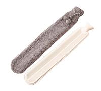 hansum Botella de agua caliente larga de 2 l, extra larga, esponjosa, botella de agua caliente portátil con funda para cuerpo, cuello, calentador de cama (tamaño : gris)