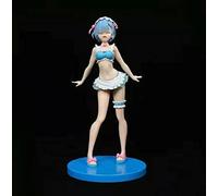 Hantai Anime Girl Figura Deluxe Versión Japón Anime Re:Zero Kara Hajimeru Isekai Seikatsu REM Negro Sirvienta Traje de baño Vestido de traje de baño de PVC que cambia la cara Figura de acción estatua