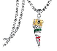 Hantuorui Collar de cuerno italiano para hombre, plata de ley 925, colgante de cuerno italiano de la suerte, regalo de joyería italiana para hombres y mujeres