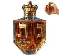 Hanukkah 2025 Dreidel Whiskey Bottle, 10.15 oz Hanukkah Dreidel Whiskey Bottle, with Traditional Symbols, Letters נ,ג,ה,ש, Jewish Collectible Gift for Festival (1PCS)