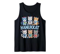 Hanukkah Cat Menorah Gatos Divertidos Judaísmo Camiseta sin Mangas