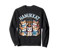 Hanukkah Cat Menorah Gatos Divertidos Judaísmo Sudadera