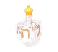 Hanukkah - Decantador de whisky de vidrio con letras hebreas elevadas en oro, botella para tradición judía y centro de mesa, decantador de cristal de Hanukkah con letras hebreas doradas elevadas para