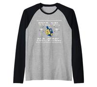 Hanukkah Hebrew Dreidel Star of David Camiseta Manga Raglan
