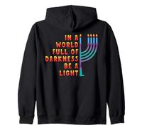 Hanukkah Menorah En un Mundo Lleno de Oscuridad Sé una luz Sudadera con Capucha
