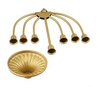 Hanukkah Menorah - Portavelas con 9 ramas de metal, diseño vintage para celebraciones en hogares, bares y restaurantes (A)