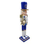 Hanukkah Nutcracker Soldier - Wooden Festive Figurine, White Blue Holiday Decor, Classic Table Display, Seasonal Celebration Accent | Nutcracker Soldier Centerpiece, ideal for Counter Tabletop