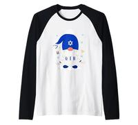Hanukkah o Fiesta judía o El gnomo Reina Camiseta Manga Raglan
