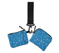 Hanukkah Stars David - Monederos para mujer, tarjeteros, organizador de tarjetas de crédito con llavero para el trabajo, viajes, 2 paquetes