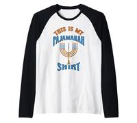 Hanukkah This is My Pajamakah Menorah Jewish Chanukah Pijama Camiseta Manga Raglan
