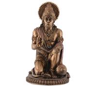 Hanuman 708-78364 - Miniatura de Dios hindú de la fuerza, piedra artificial, pintado a mano, color bronce pintado a mano, de la colección Veronese