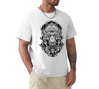 Hanuman T-Shirt Animal prinfor Men Clothing White L