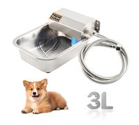 Hanured® Bebedero Automático de Acero Inoxidable, con tubo de agua de 1m, para Caballos Ganado Vacuno Cabras Perros Gallinas, 3L