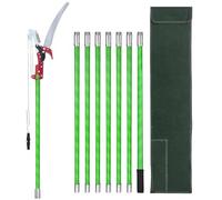 Hanured Sierra de Poda Telescópica, Hoja de acero al manganeso SK5, con 8 Postes Tijeras de Fibra de Vidrio para Cortar Ramas Altas para Podar Palmeras