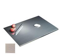 Hanured Tabla de Cortar de Acero Inoxidable,con alfombrilla antideslizante y rodillo, para cocinar, hornear pan, amasar en restaurantes, para carne, para cocina, bar y restaurante (80 x 50 cm)
