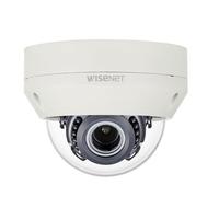 Hanwha Wisenet Cámara AHD Minidomo Exterior 2MP Full HD 1080p IR 30m, Lente 3.2-10mm, WDR 120dB, Antivandálico IK10 IP66, 12/24V