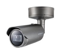 Hanwha Wisenet P Cámara IP Bullet 4K 8MP AI 4.5-10mm Motorizada Antivandálica IK10+ Exterior IP67 IR 30m PoE+ Analítica IA Clasificación Objetos