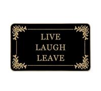 HANXIG Divertido felpudo con texto en inglés "Live Laugh Leave de 43.2 cm x 73.7 cm, felpudo decorativo para entrada, tapete antideslizante con parte trasera de goma, lavable para interiores y