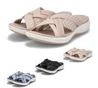 HANYILI 2024 Sandalias de Recuperación para Mujer, Cómodas, Ortopédicas, para Caminar, Fascitis Plantar, Diapositivas con, Soporte para Arco, Ancho Amplio (UE-38,Beige)